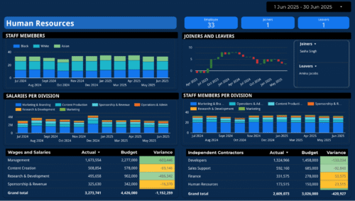 Premium - Finance, Digital Marketing & HR Dashboards